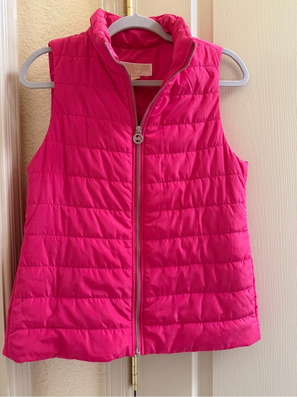Michael Kors Bright Pink Quilted Puffer Vest